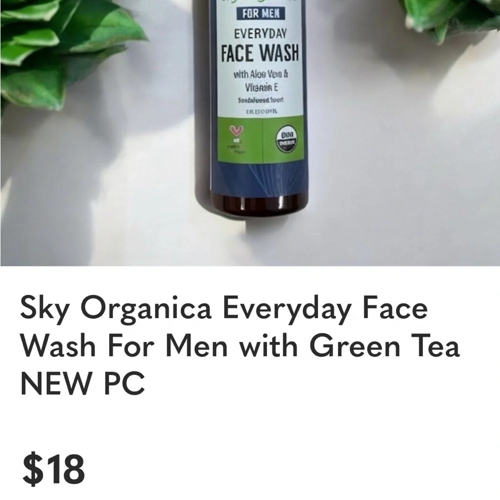 Sky Organics Everyday Face Wash for Men NEW